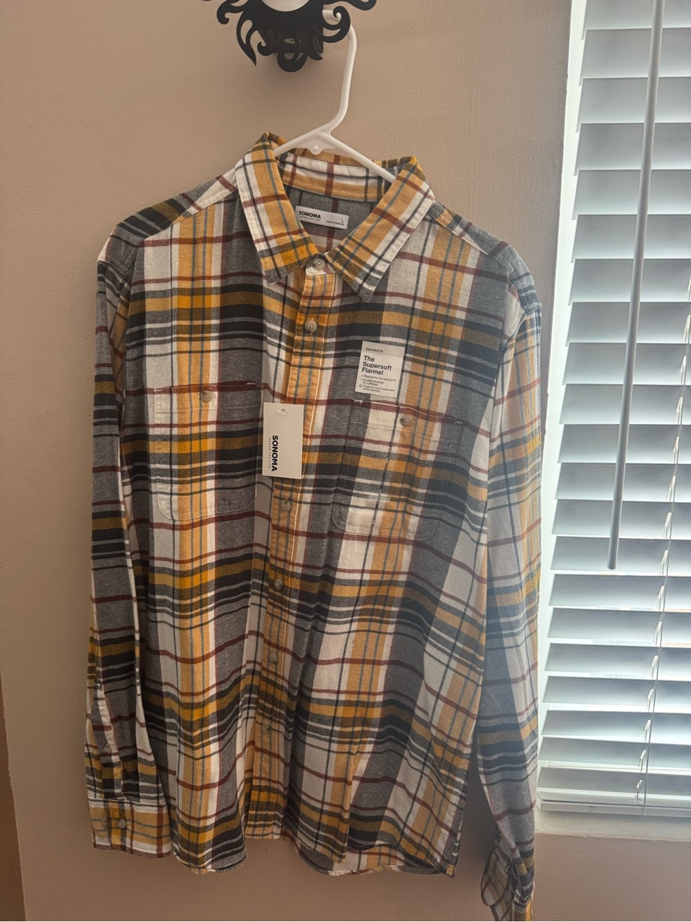 Sonoma Yellow Plaid Button-Down Shirt